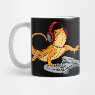 Bearded Dragon Headphones Video Game Mug